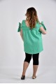 Зеленая льняная блуза 0521-2