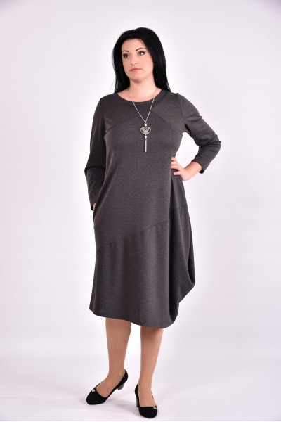 Темно-серое платье из трикотажа | 0582-3