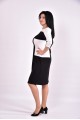 Черно-белое трикотажное платье формирующее таоию | 0595-1