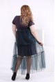 (56) Трикотажное платье с органзой | 0851-1