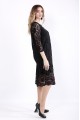 01050-1 | Черное трикотажное платье с гипюром