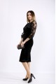 01095-1 | Черное велюровое платье с вышивкой