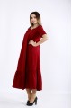 01096-1 | Длинное расклешенное платье бордо