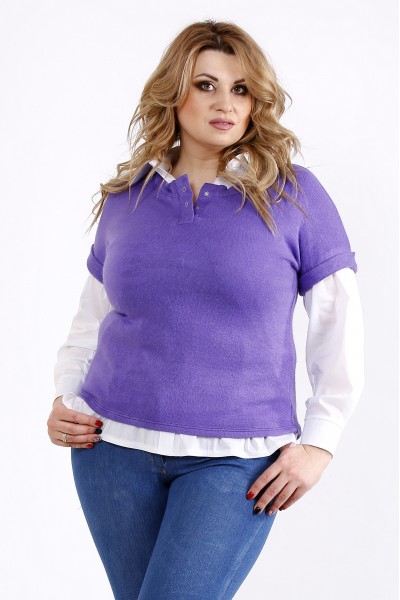 01106-1 | Фиолетовая блузка из ангоры (на рубашке 01115-1 - отдельно) - последний 48р