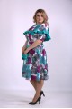 01137-1 | Бирюзовое платье с цветами - 56 размер