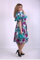 01137-1 | Бирюзовое платье с цветами - 56 размер