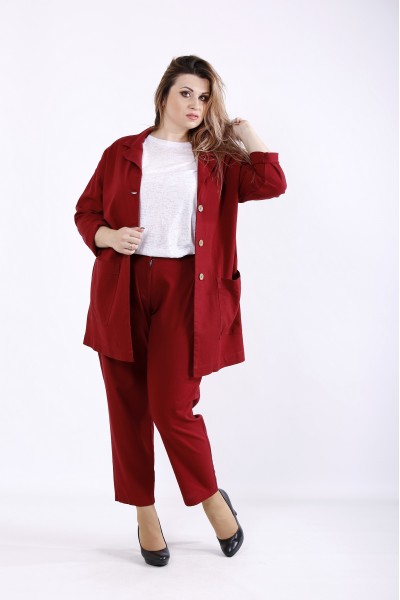 01270-2 | Модный бордовый костюм: брюки и пиджак
