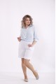 01510-2 | Комплект: голубая рубашка с сердечками и белые шорты из льна