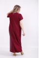 01523-3 | Красивое бордовое льняное платье в пол