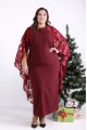 (64) 01667-1 | Бордовое элегантное платье с гипюром