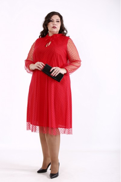 01772-3 | Красное платье с сеткой