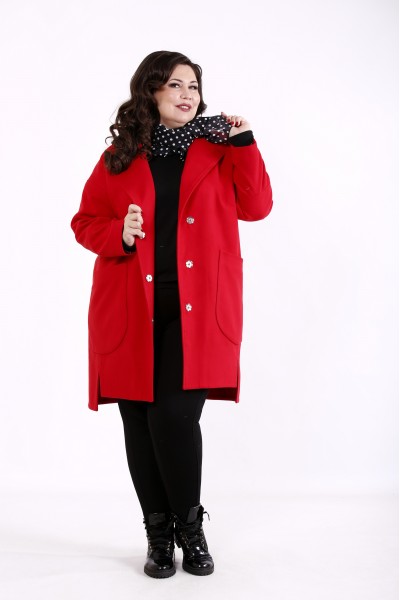 t01764-3 | Красное кашемировое пальто