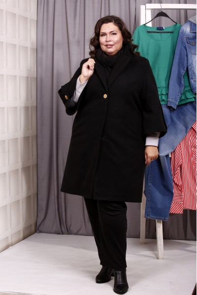 t01967-2 | Черное кашемировое пальто с утеплением